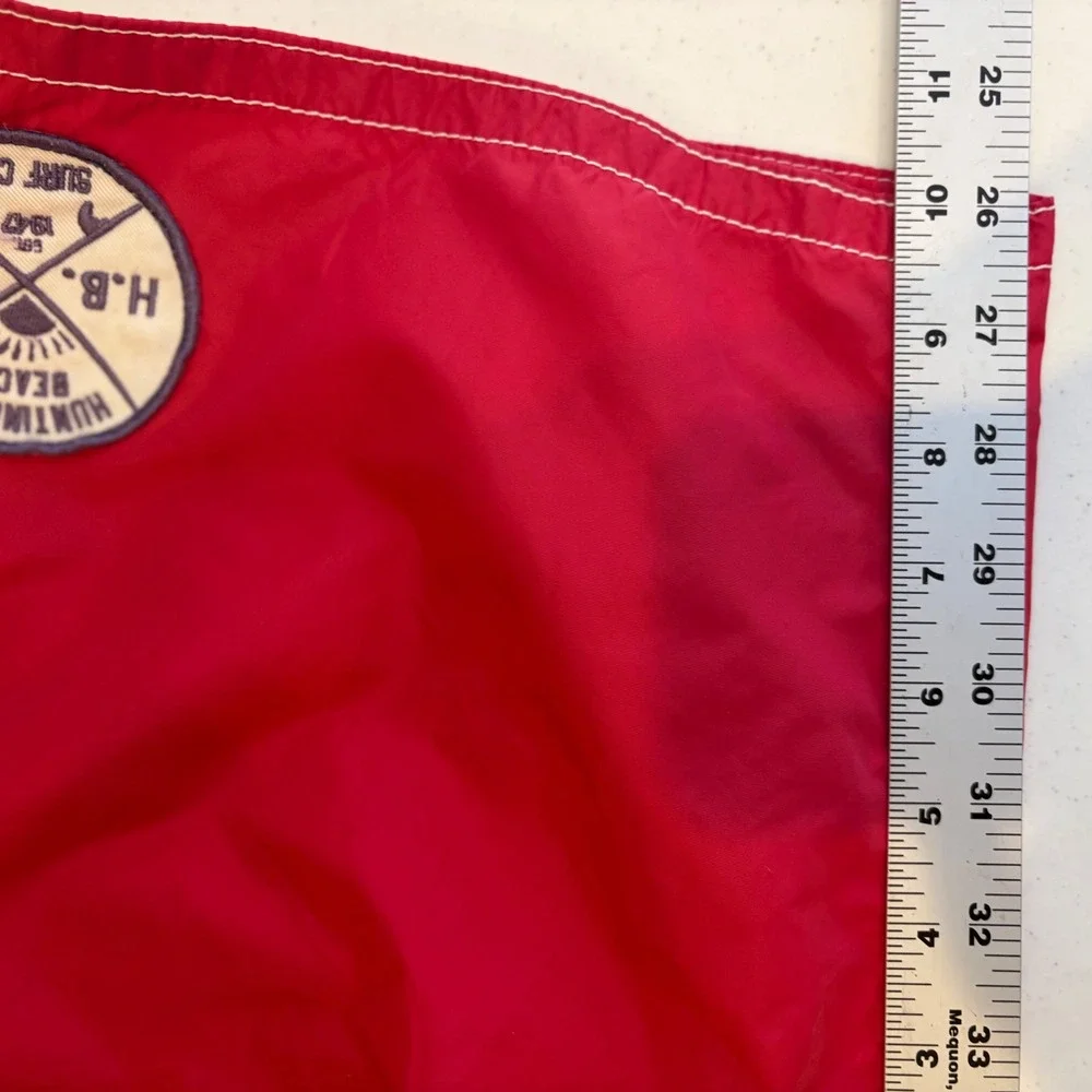 Y2K Old Navy Mens Red Huntington Beach Surf Club Board Shorts Swim Trunks Size M